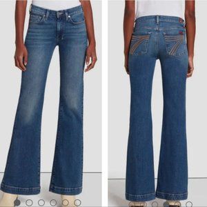 7 FAM for all mankind dojo wide leg flare jeans blue size 26